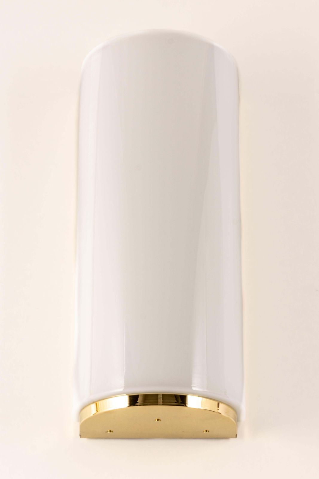 Pair Of Large Opal Glass Brass Sconces Designed By Limburg, Germany photo for sale