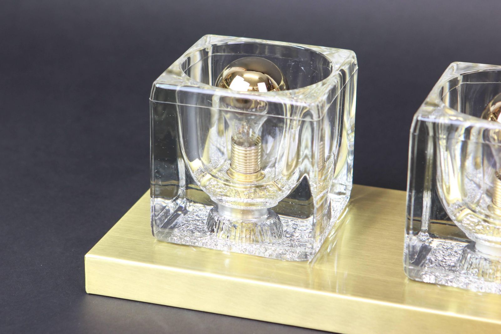 Pair Of Exclusive Crystal Glass Brass Wall Sconces By Peill & Putzler, Germany photo 1376.0