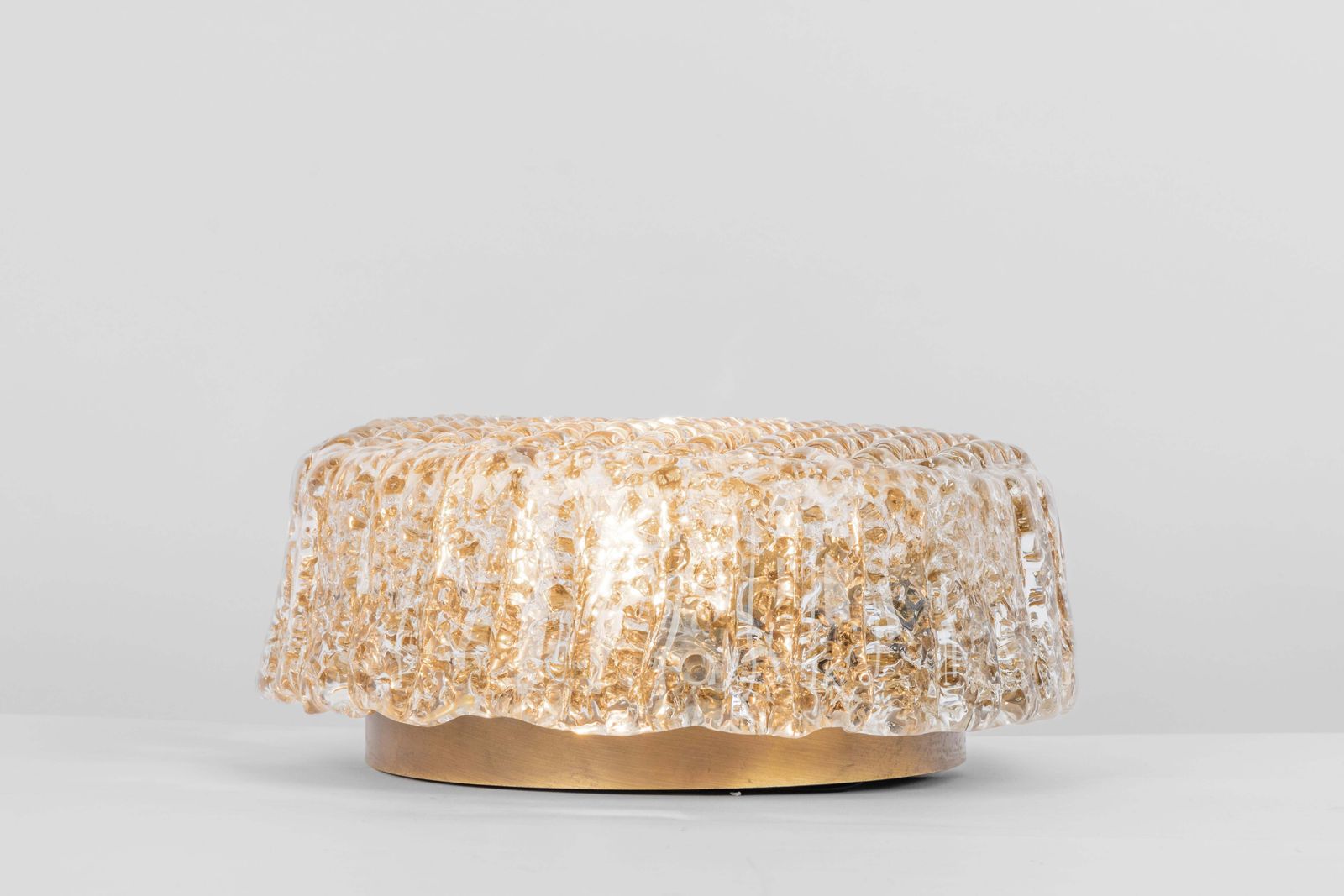 1 'Of 2' Petite Murano Amber Flushmount Wall Light By Hillebrand, Germany, 1970s photo furniture
