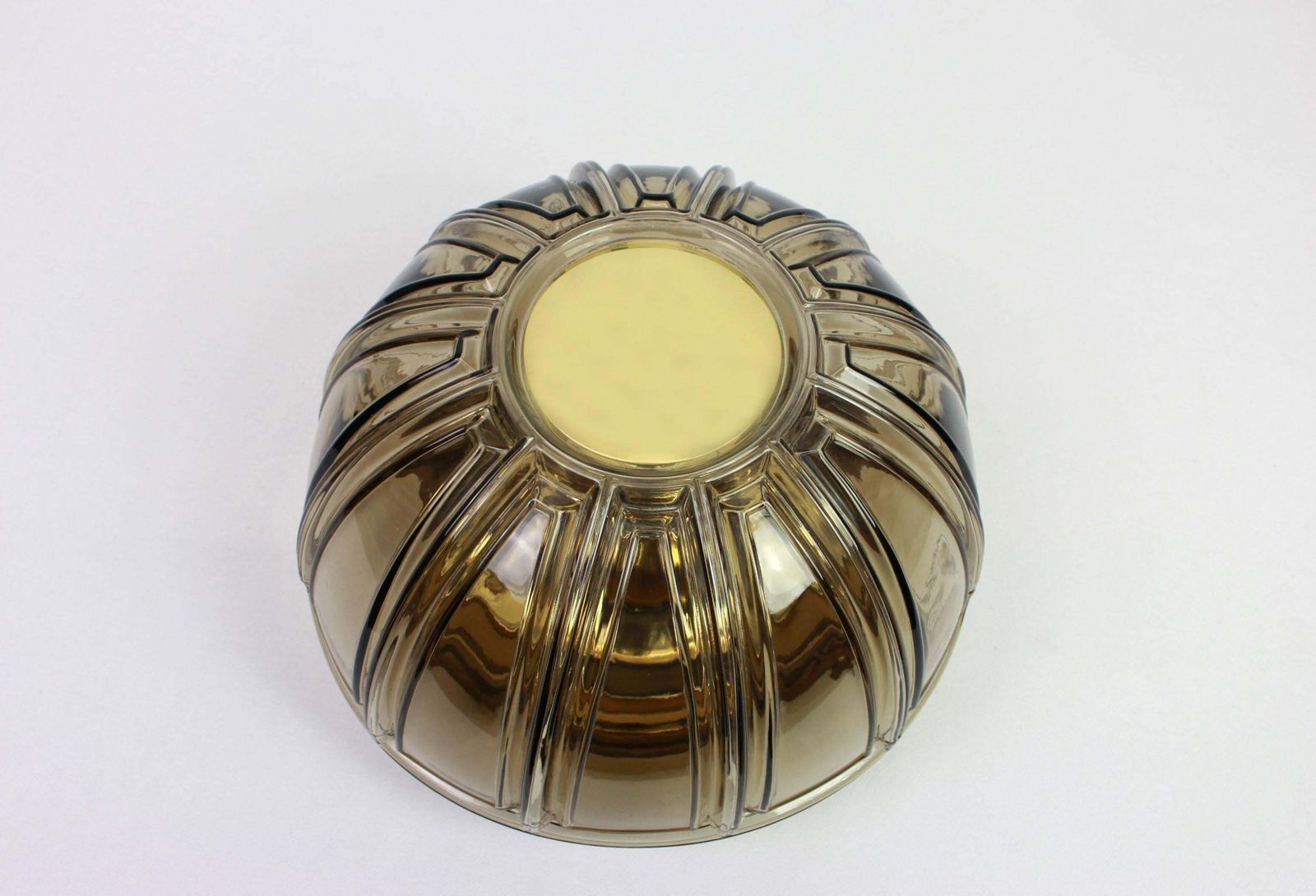 Pair Of Brass And Amber Glass Sconces Or Flush Mount By Limburg, Germany, 1960s photo furniture