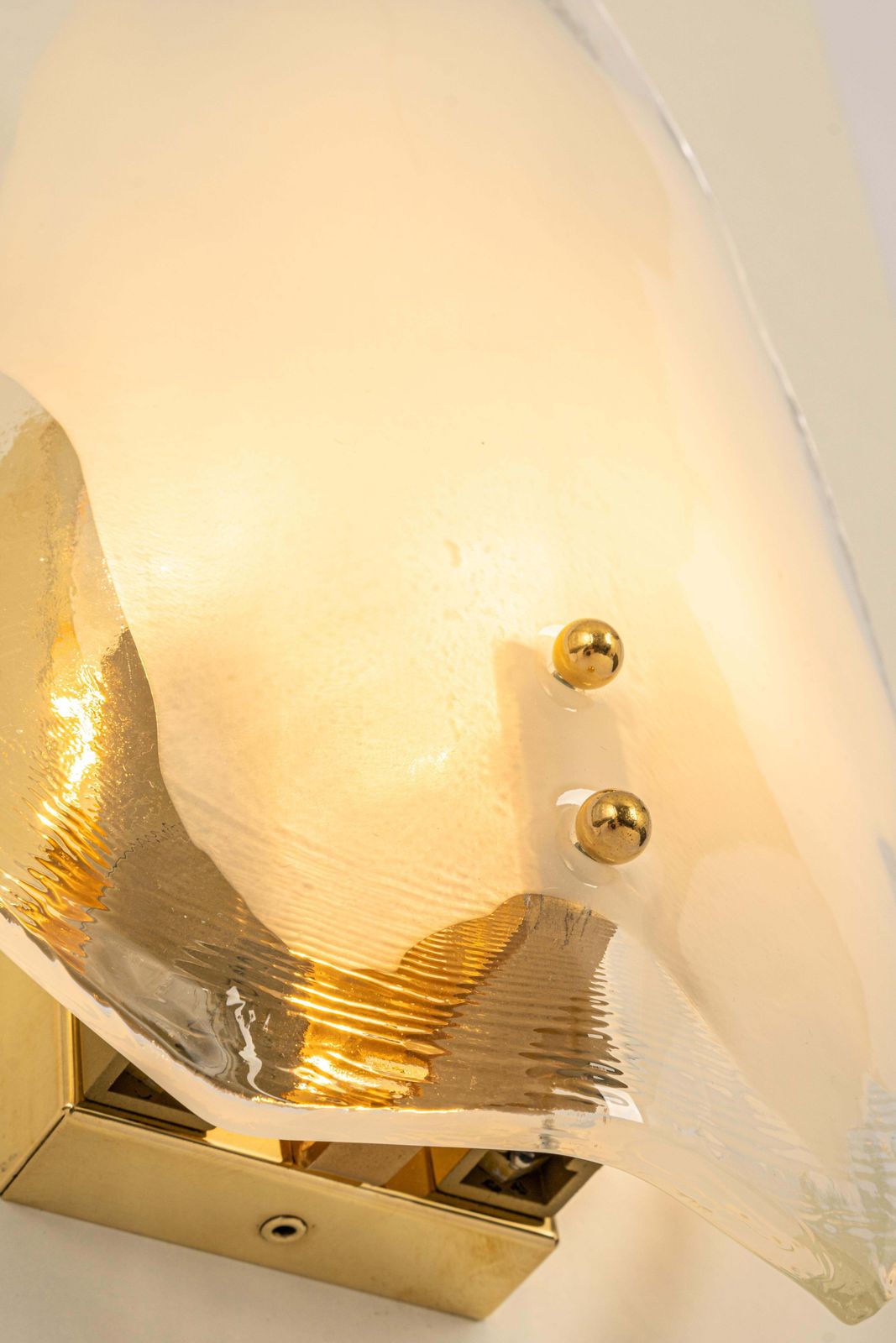 1 Of 2 Pairs Of Kalmar Brass & Murano Glass Sconces Wall Lights, Austria, 1970s photo 1547.0