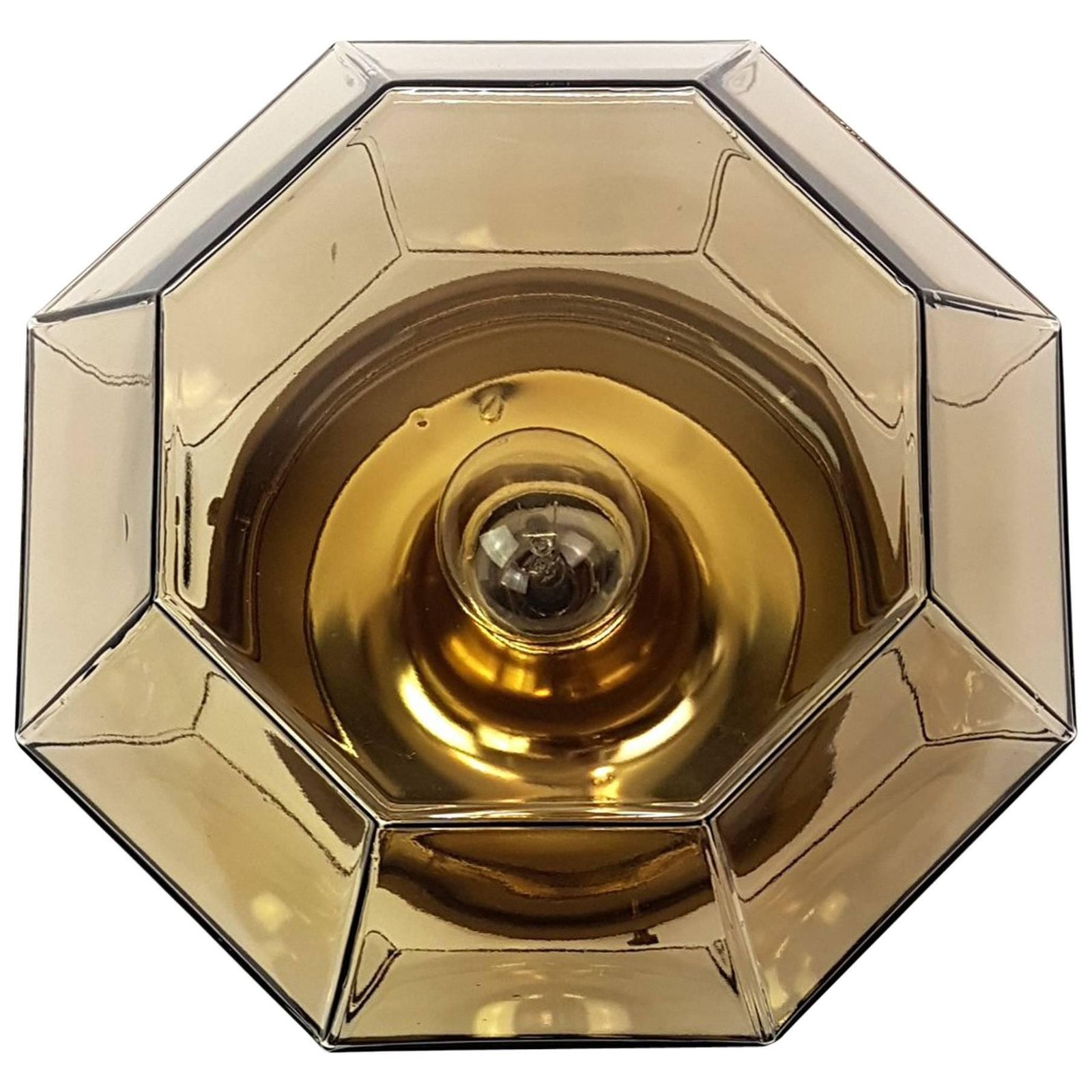 1 Of 3 Iron And Clear Glass Flush Mount By Limburg, Germany, 1960s