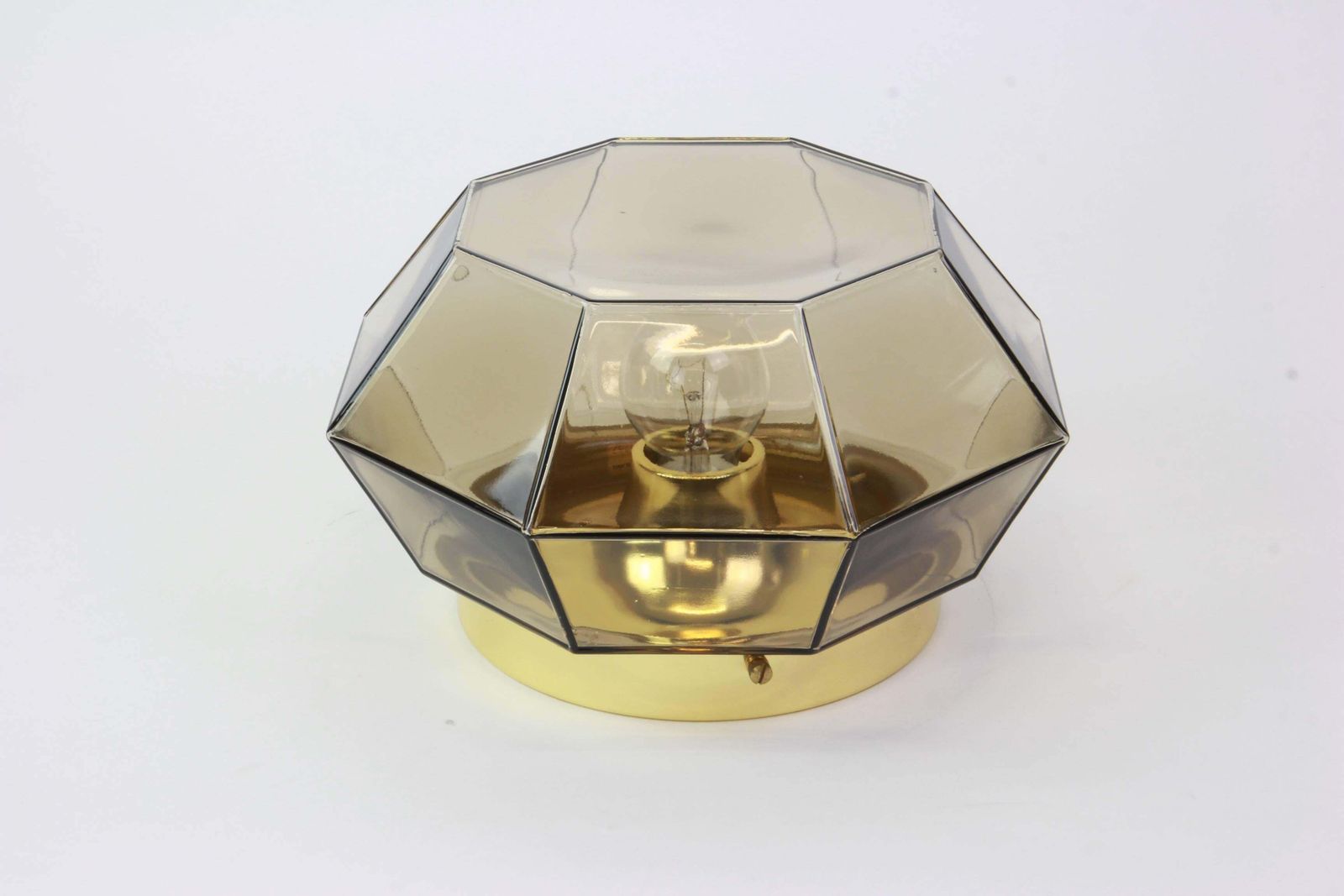 1 Of 3 Iron And Clear Glass Flush Mount By Limburg, Germany, 1960s photo buy