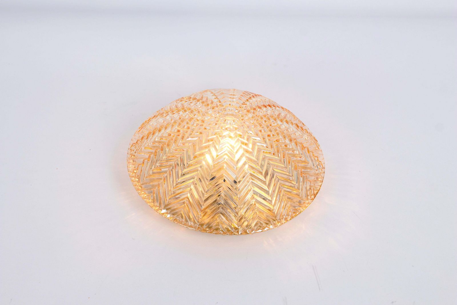 photo for sale 1 Of 2 Petite Round Glass Flush Mount By Limburg, Germany, 1970s