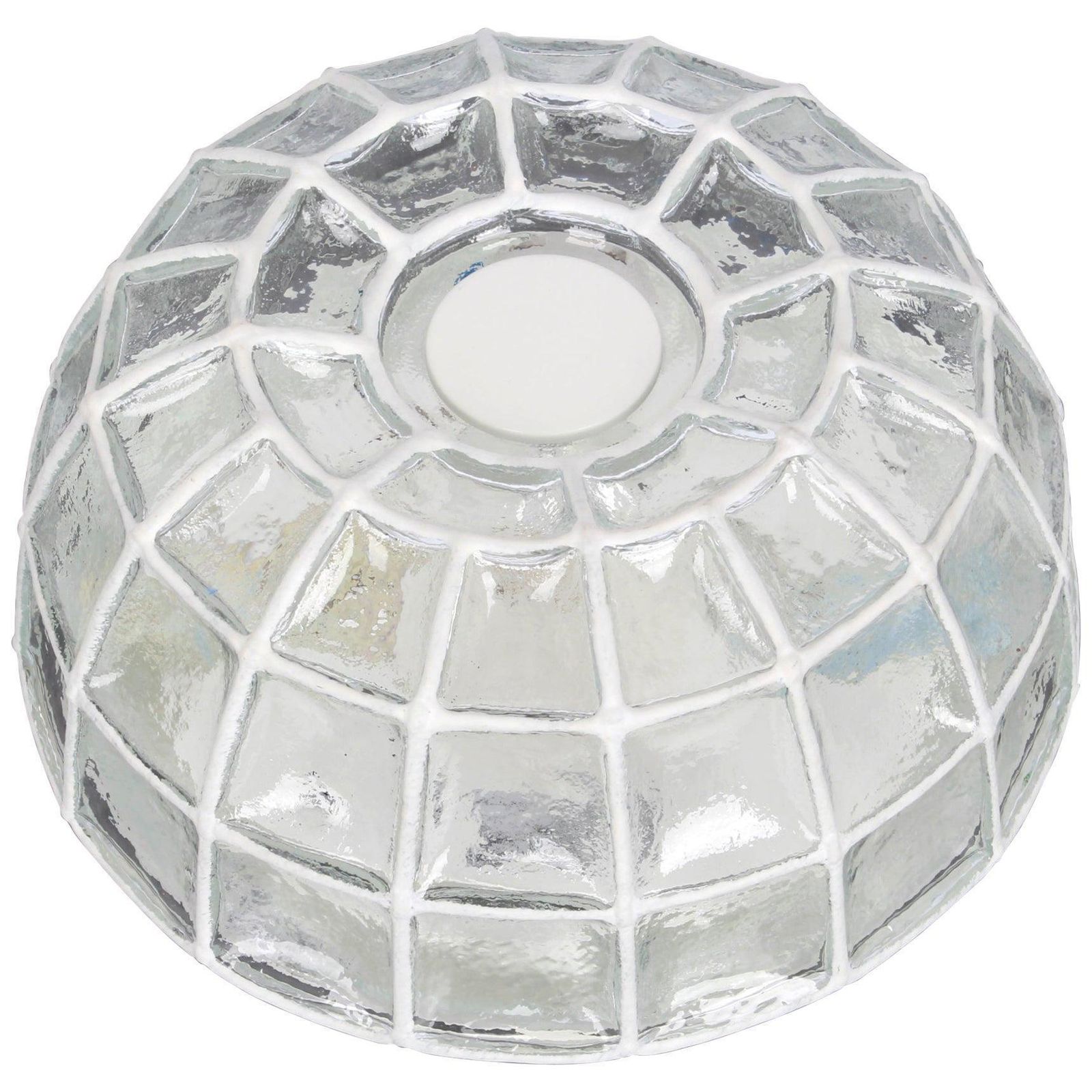 1 Of 5 White Iron And Clear Glass Ceiling Lights By Limburg, Germany, 1960s