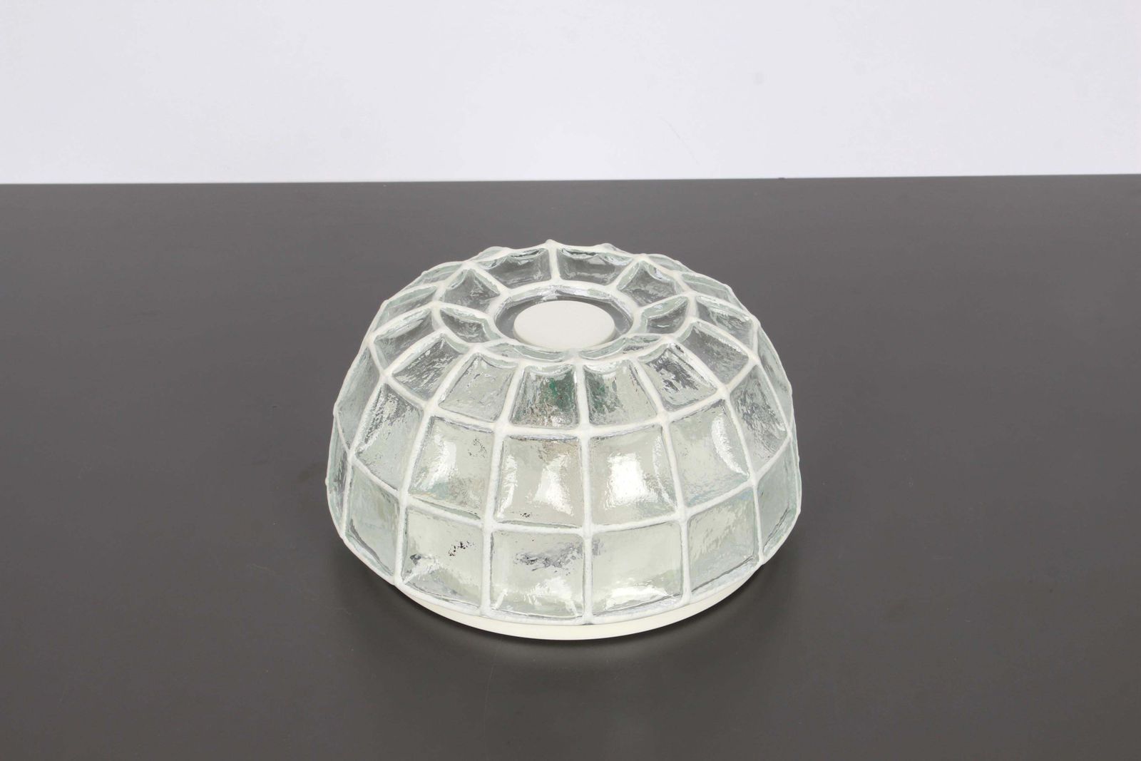 1 Of 5 White Iron And Clear Glass Ceiling Lights By Limburg, Germany, 1960s photo 817.0