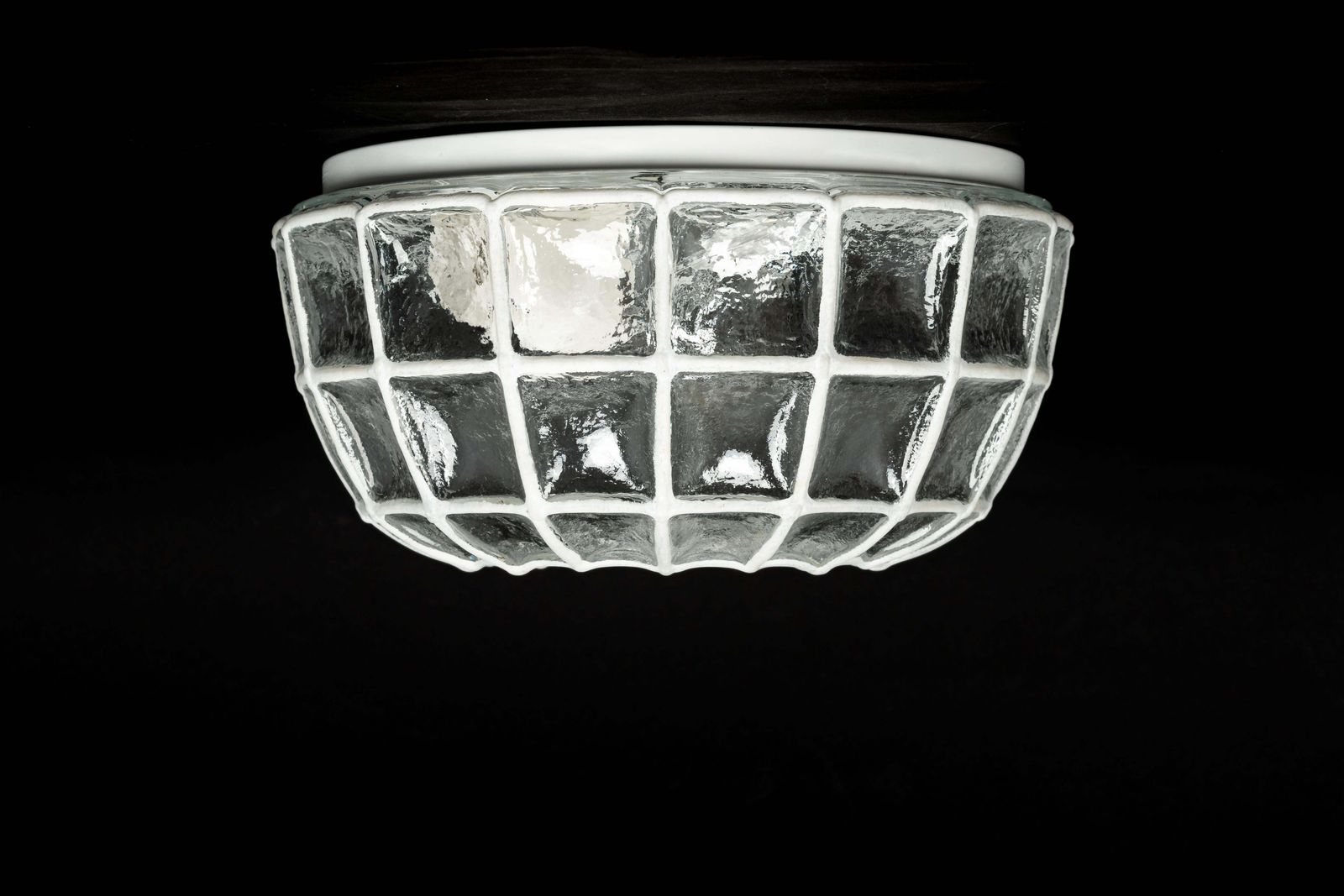 photo for sale 1 Of 5 White Iron And Clear Glass Ceiling Lights By Limburg, Germany, 1960s