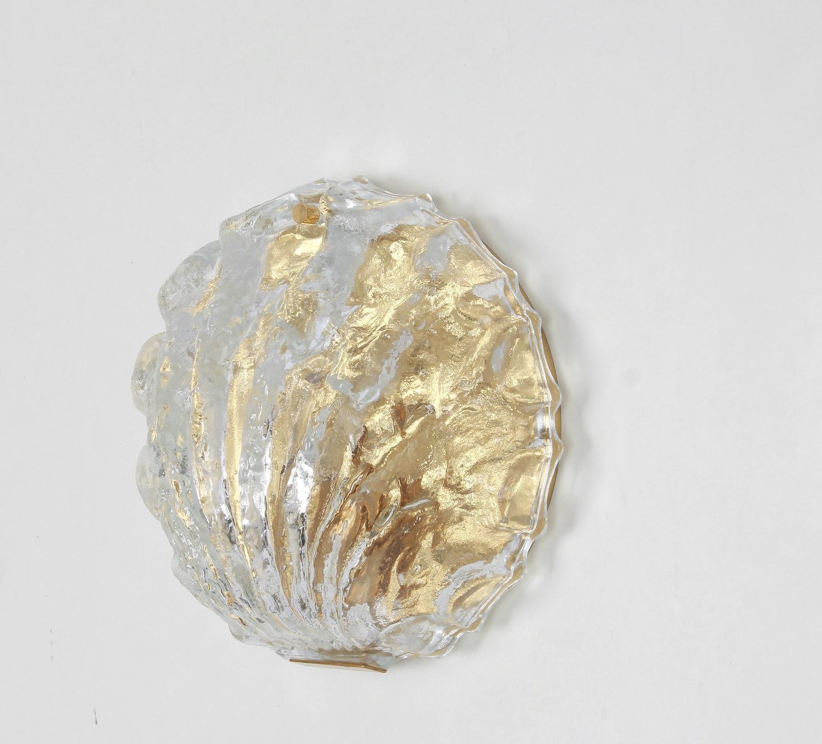 Pair Of Murano Shell Glass Wall Light Sconce By Limburg, Germany, 1970s photo furniture