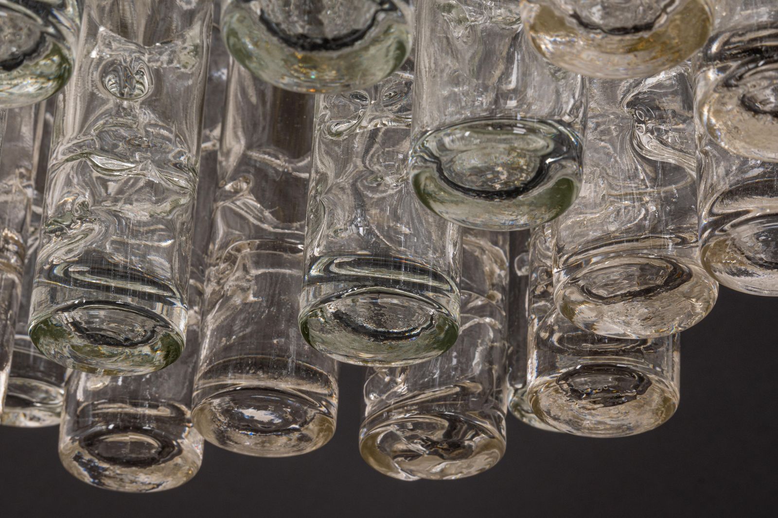 Lighting 1 Of 2 Petite Murano Glass Tubes Flush Mount Light By Doria, Germany, 1970s photo
