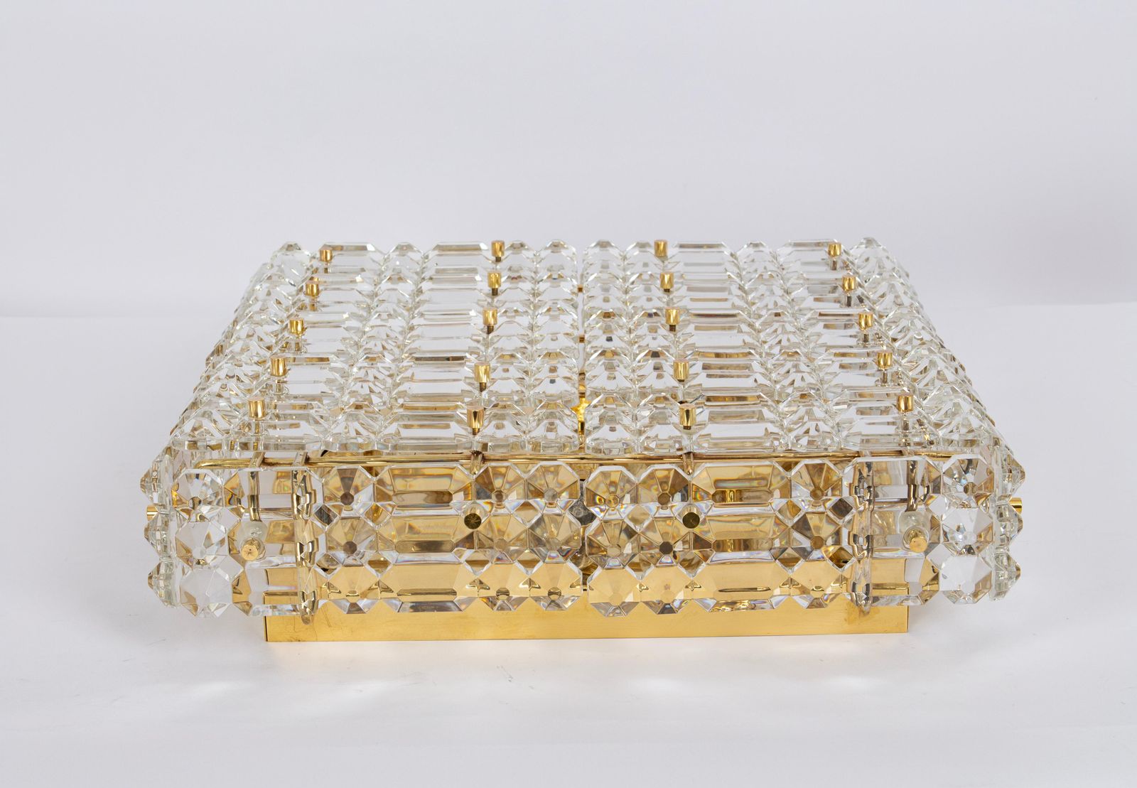 Large Flushmount Faceted Crystal Light Fixture By Kinkeldey , Germany, 1960s photo furniture