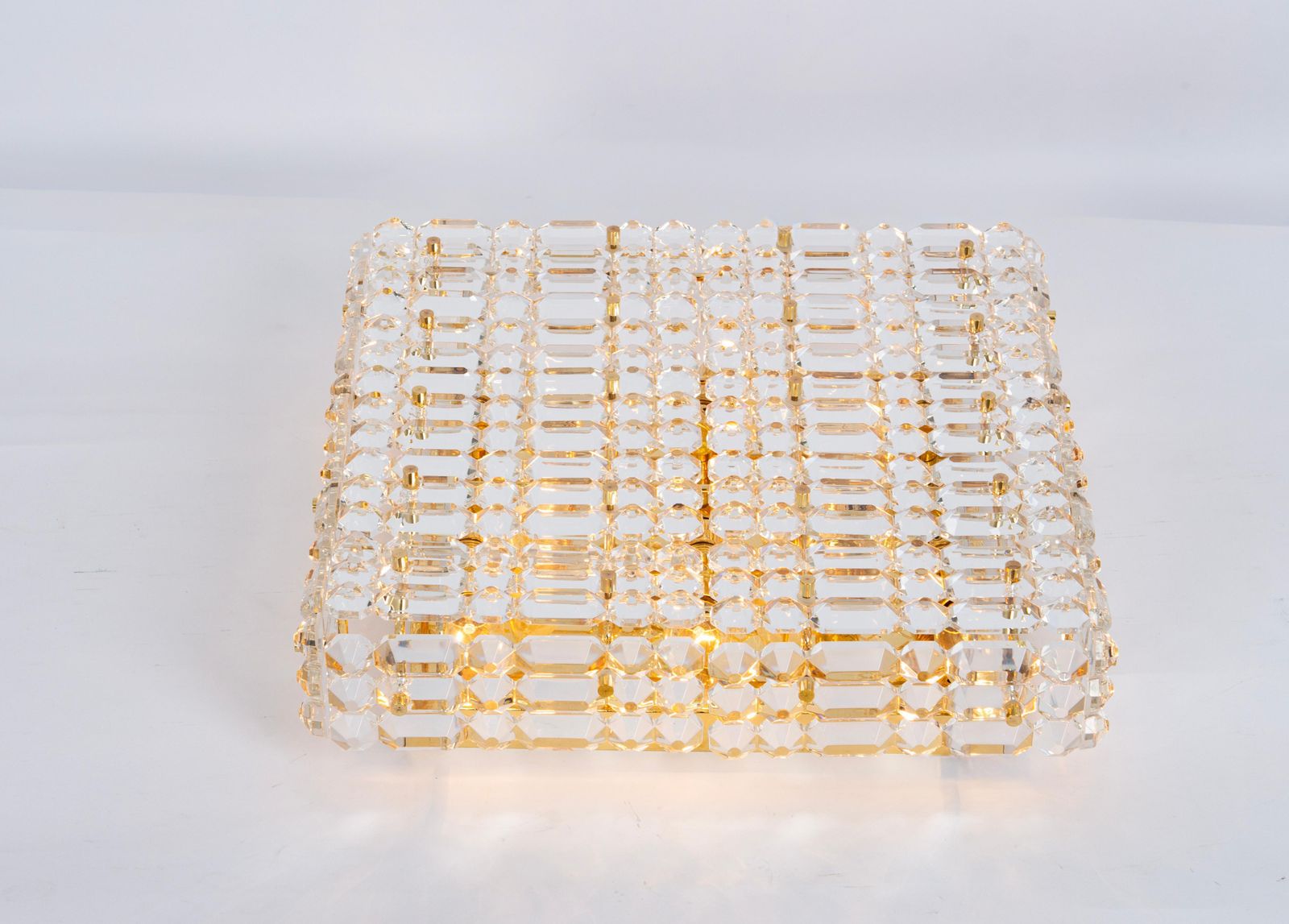Large Flushmount Faceted Crystal Light Fixture By Kinkeldey , Germany, 1960s photo 1100.0