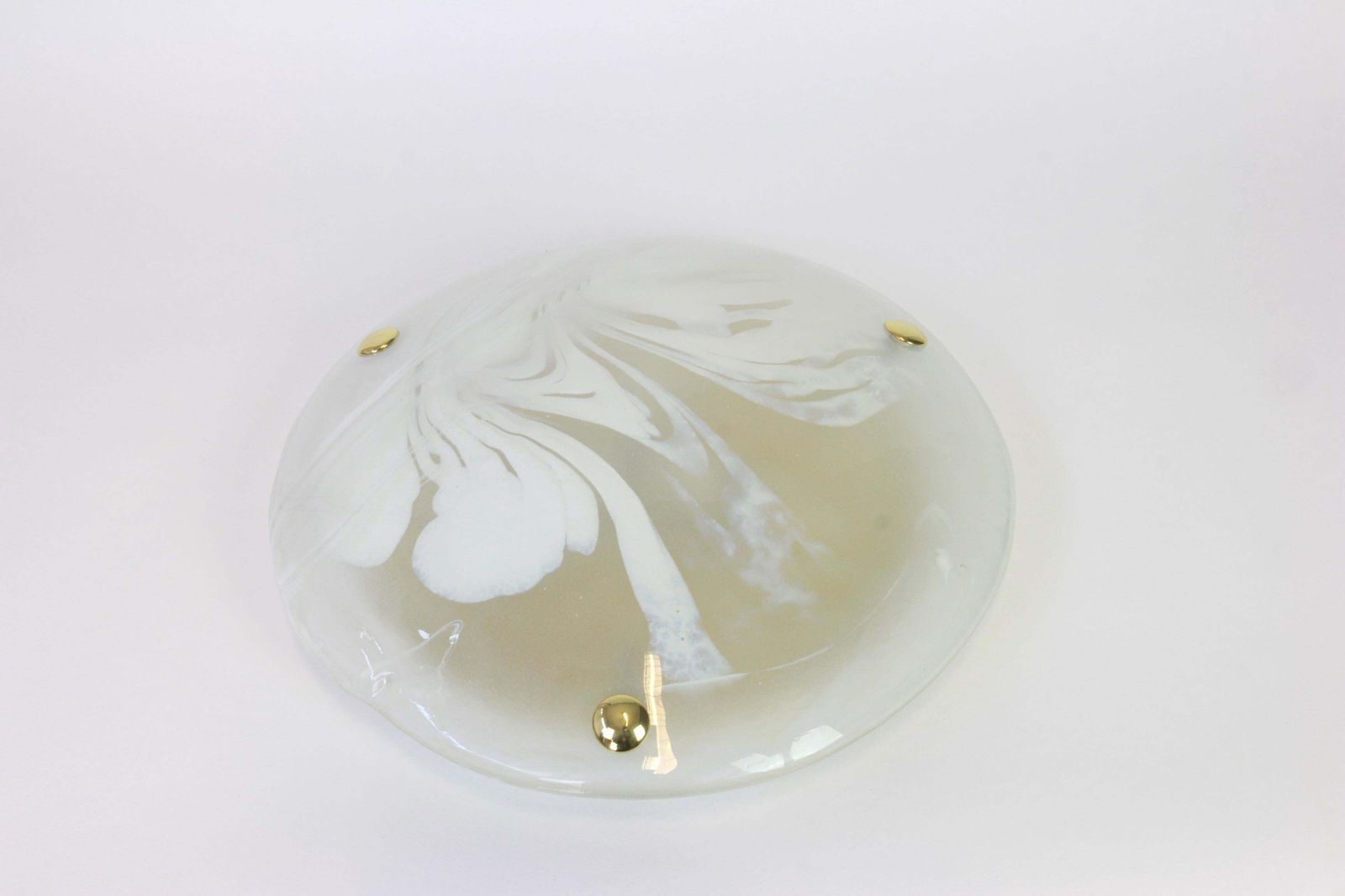 1 Of 3 Round Murano Glass Flush Mount By Hillebrand, Germany, 1970s photo vinterior