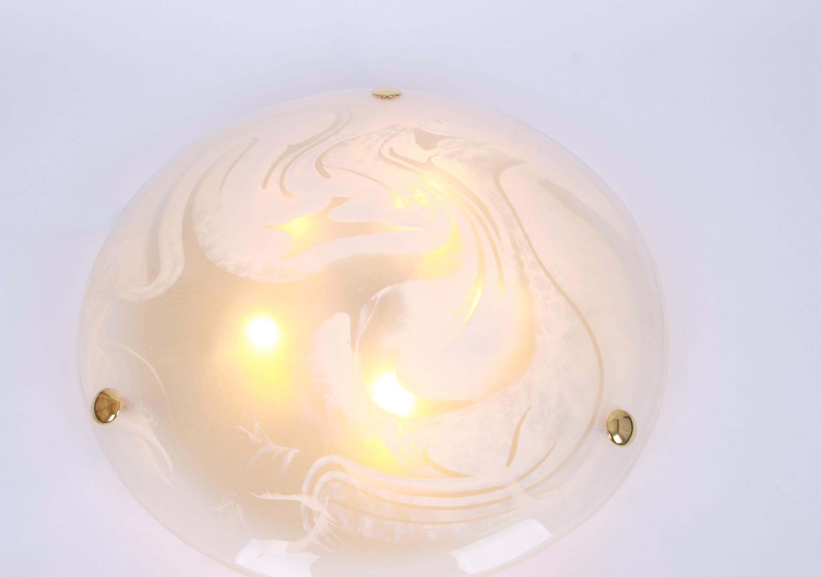 photo furniture 1 Of 3 Round Murano Glass Flush Mount By Hillebrand, Germany, 1970s