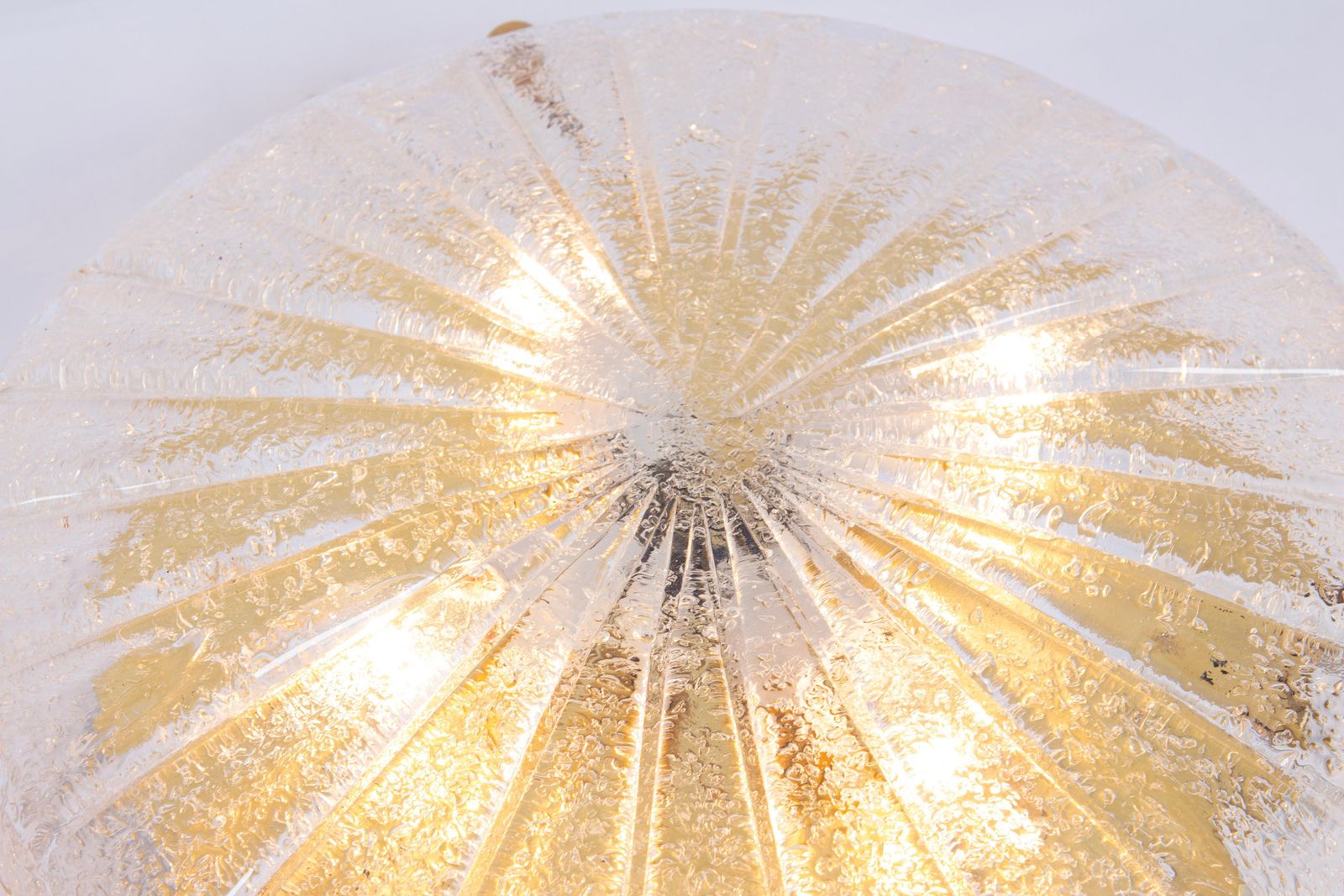 Lighting 1 Of 2 Round Murano Sunbrust Flushmount By Hillebrand, Germany, 1970s photo