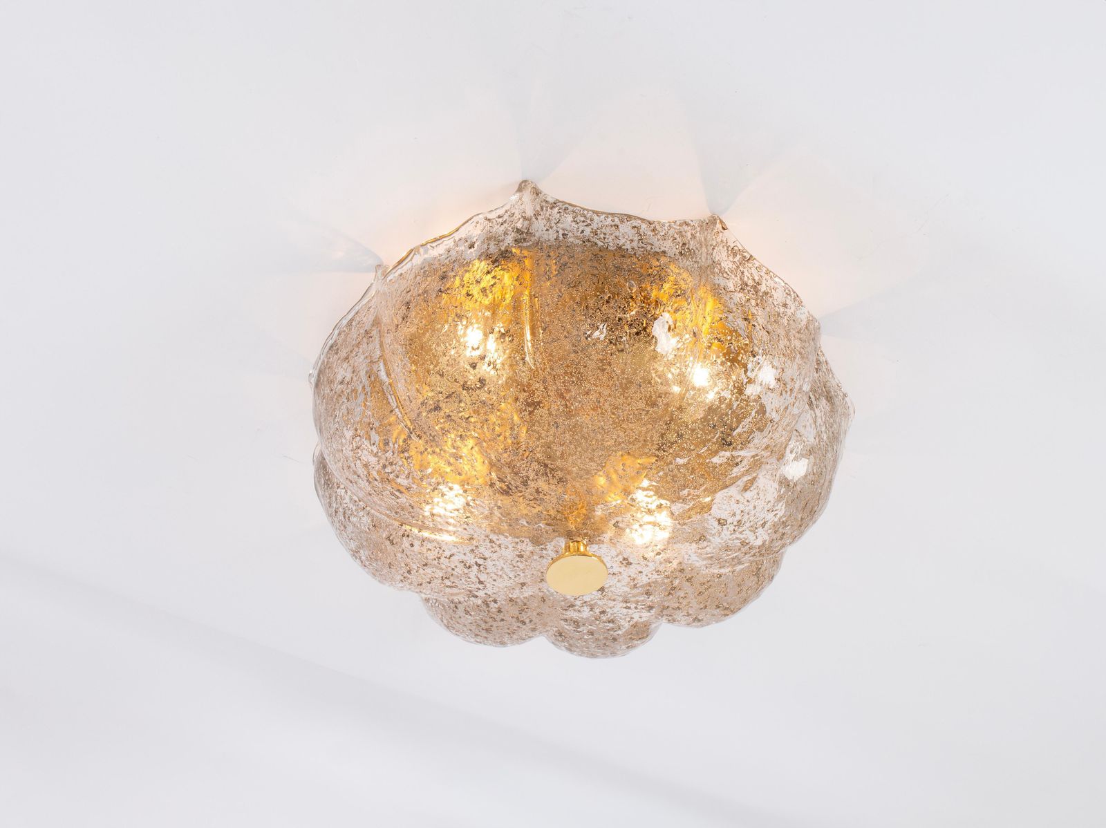 Lighting 1 Of 4 Dark Toned Murano Glass Ceiling Fixture, Kaiser, Germany, 1970s photo