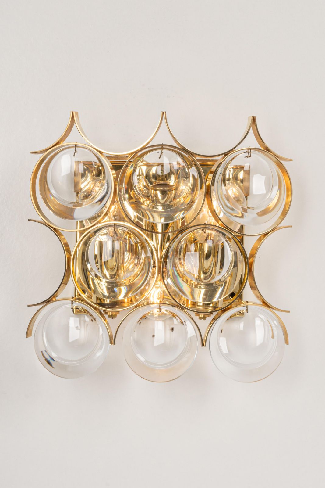 1 Of 3 Pairs Of Crystal Wall Lights, Sciolari Design, Palwa, Germany, 1960s photo Lighting