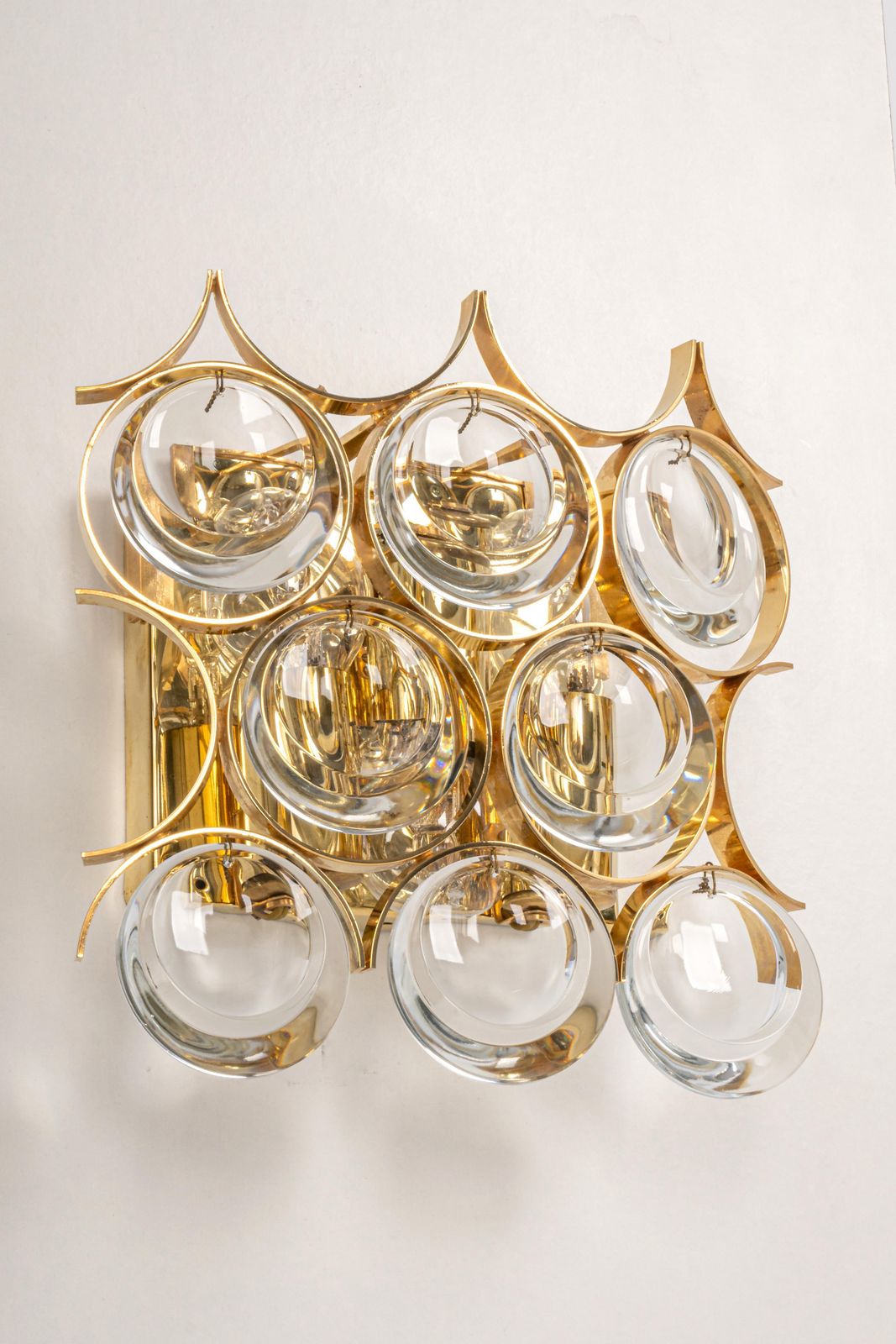 photo for sale 1 Of 3 Pairs Of Crystal Wall Lights, Sciolari Design, Palwa, Germany, 1960s
