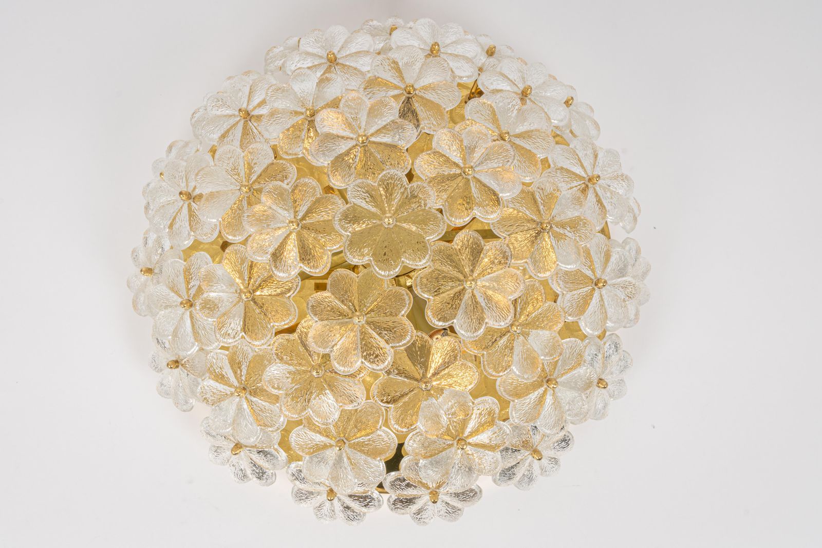 photo buy 1 Of 6 Large Murano Glass Flower Flushmount By Ernst Palme, Germany, 1970s