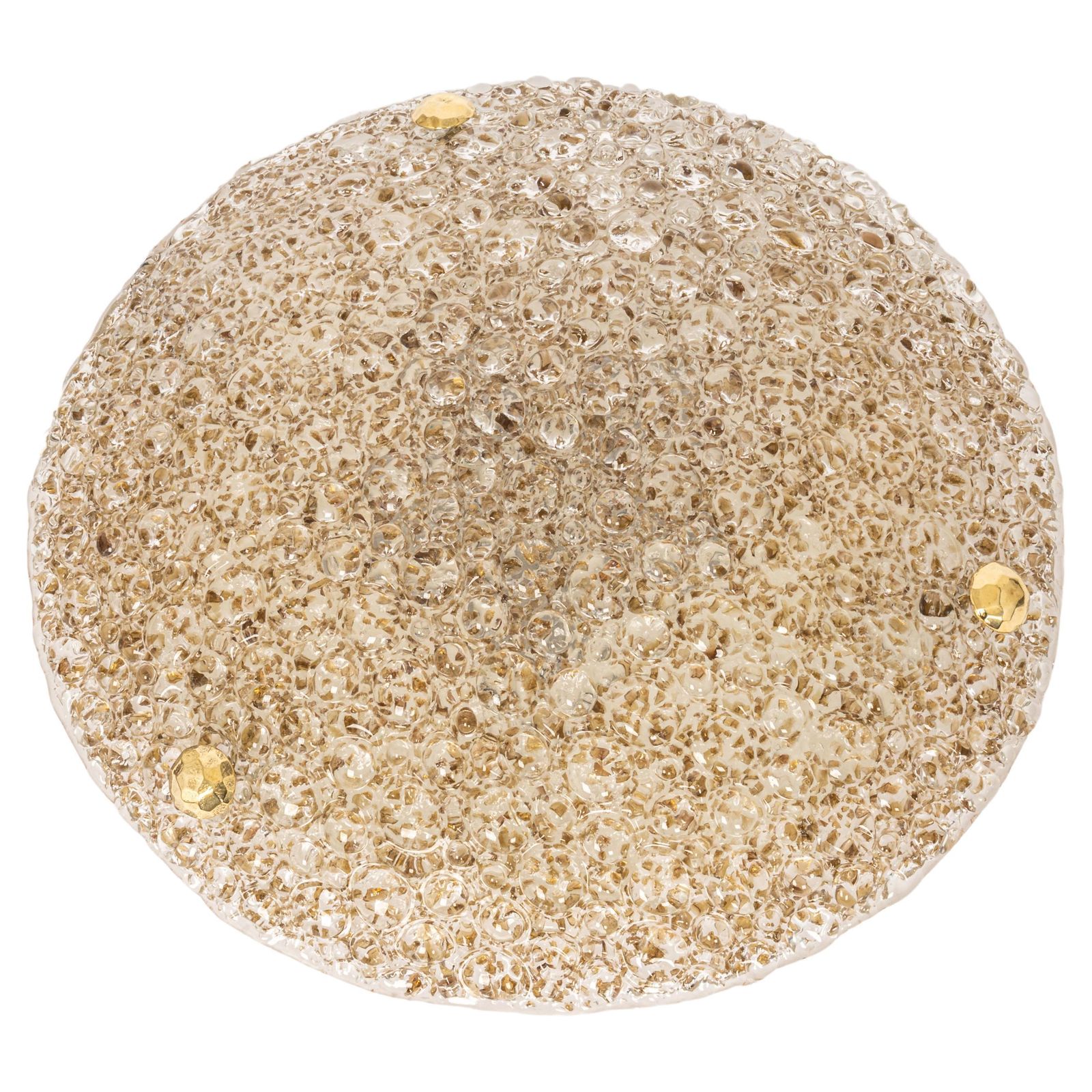 1 'Of 4' Big Round Bubble Murano Amber Flushmount By Hillebrand, Germany, 1970s