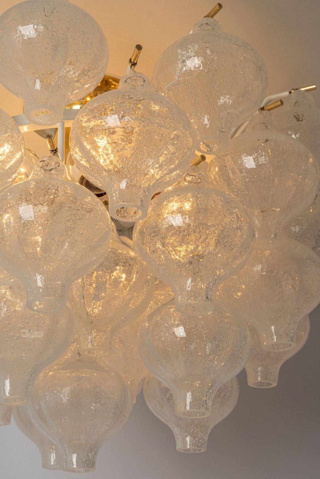1 Of 3 Large Tulipan Glass Flush Mount Or Chandelier By Kalmar, Austria, 1960s photo vintage