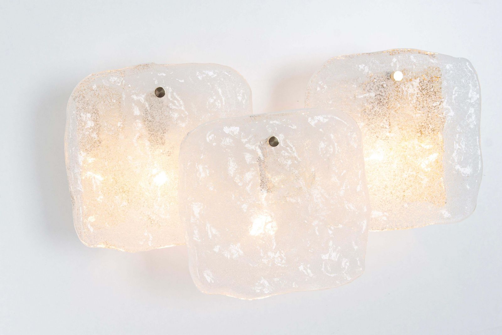 photo for sale Pair Of Large Brass Kalmar Wall Lights Murano Glass By Kalmar, Austria, 1960s