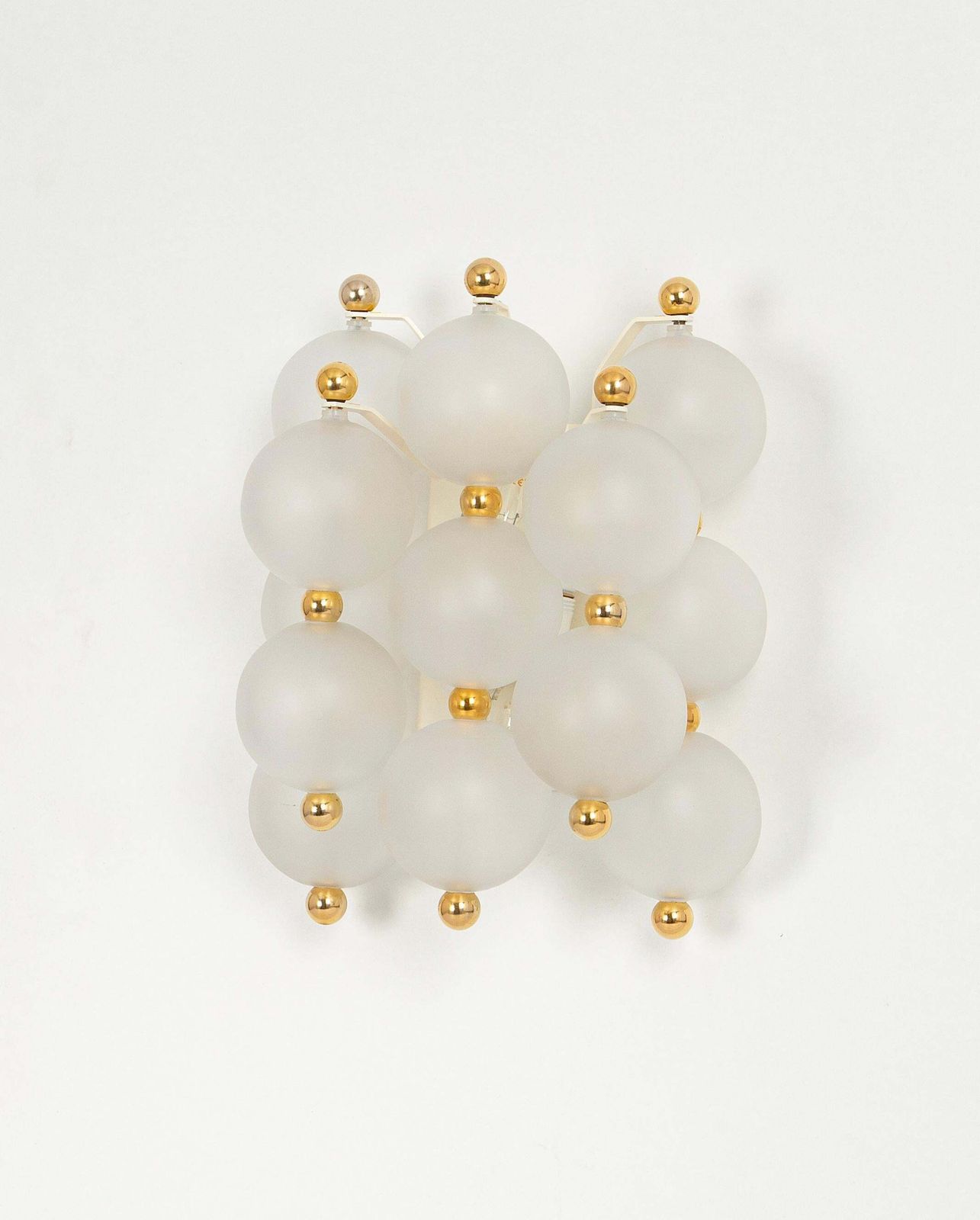Pair Of Large Frosted Glass Wall Light By Kinkeldey, Germany, 1970s photo Lighting