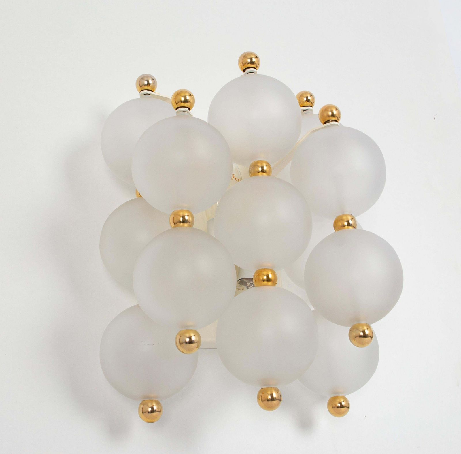 Pair Of Large Frosted Glass Wall Light By Kinkeldey, Germany, 1970s photo buy