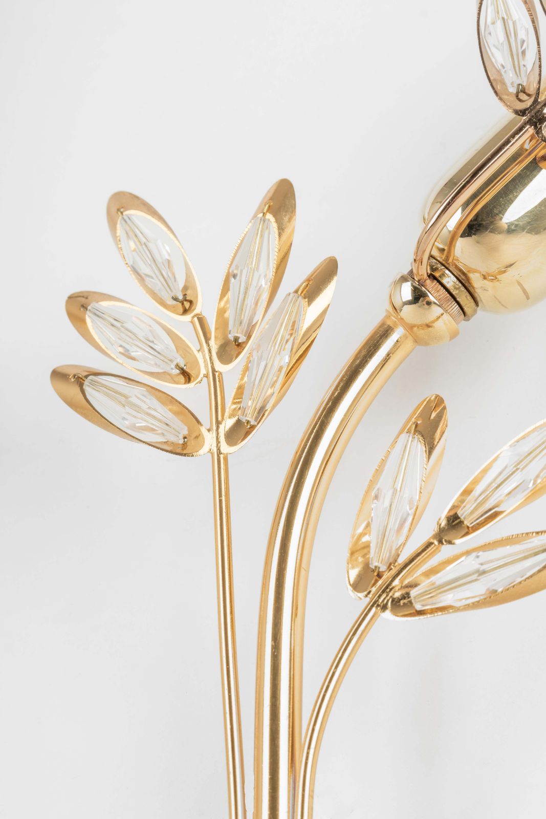 photo vinterior Pair Of Rare Gilt Brass Wheat Shape Wall Lights By Palwa, Germany, 1970s