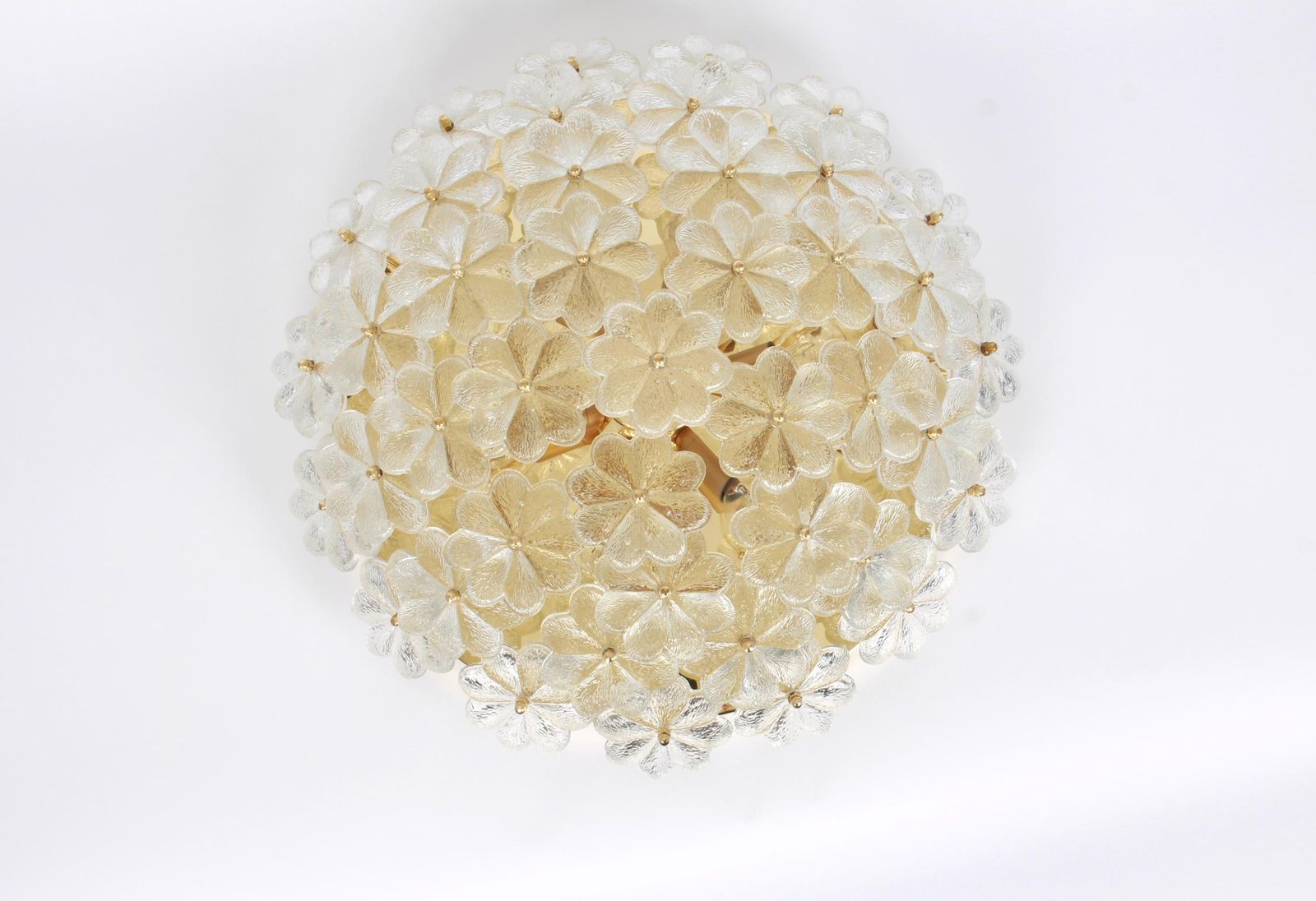 1 Of 4 Large Murano Glass Flower Flushmount, Ernst Palme, Germany, 1970s photo furniture