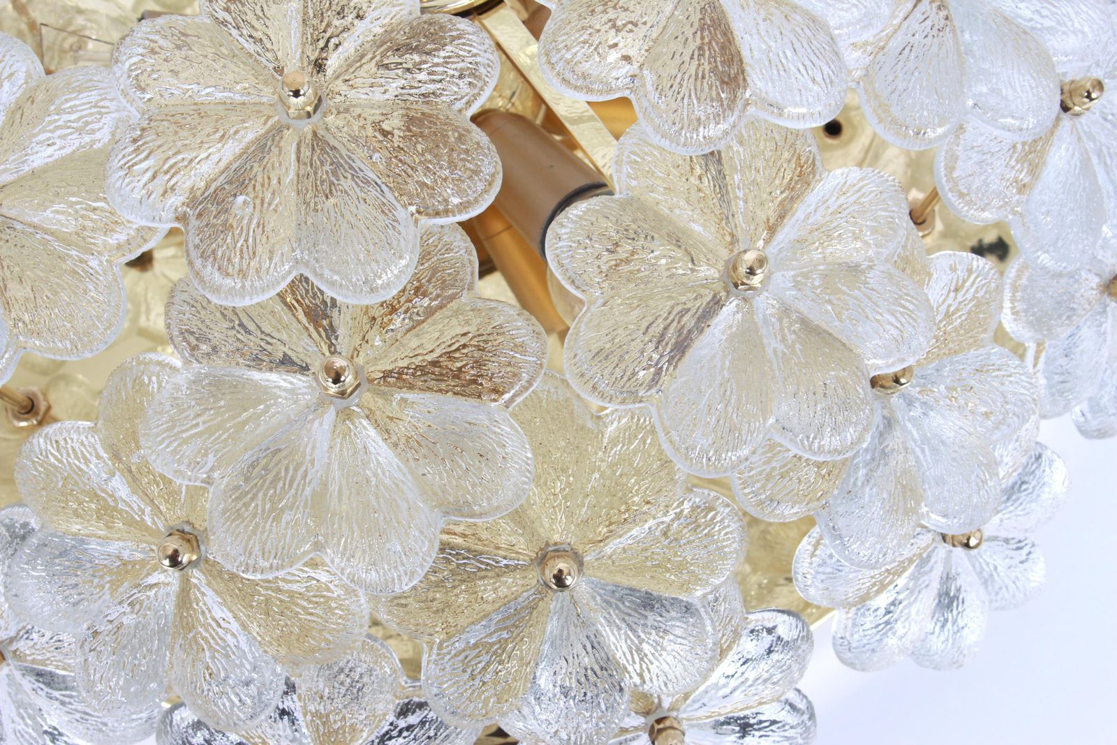 Lighting 1 Of 4 Large Murano Glass Flower Flushmount, Ernst Palme, Germany, 1970s photo