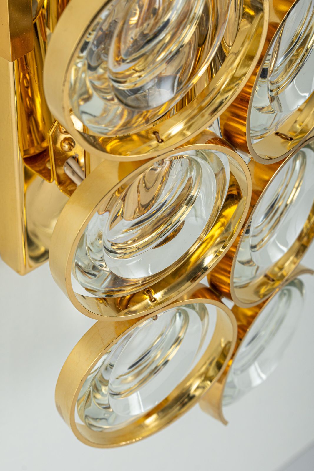 1 Of 4 Golden Gilded Brass And Crystal Sconces By Palwa, Germany, 1960s photo vinterior