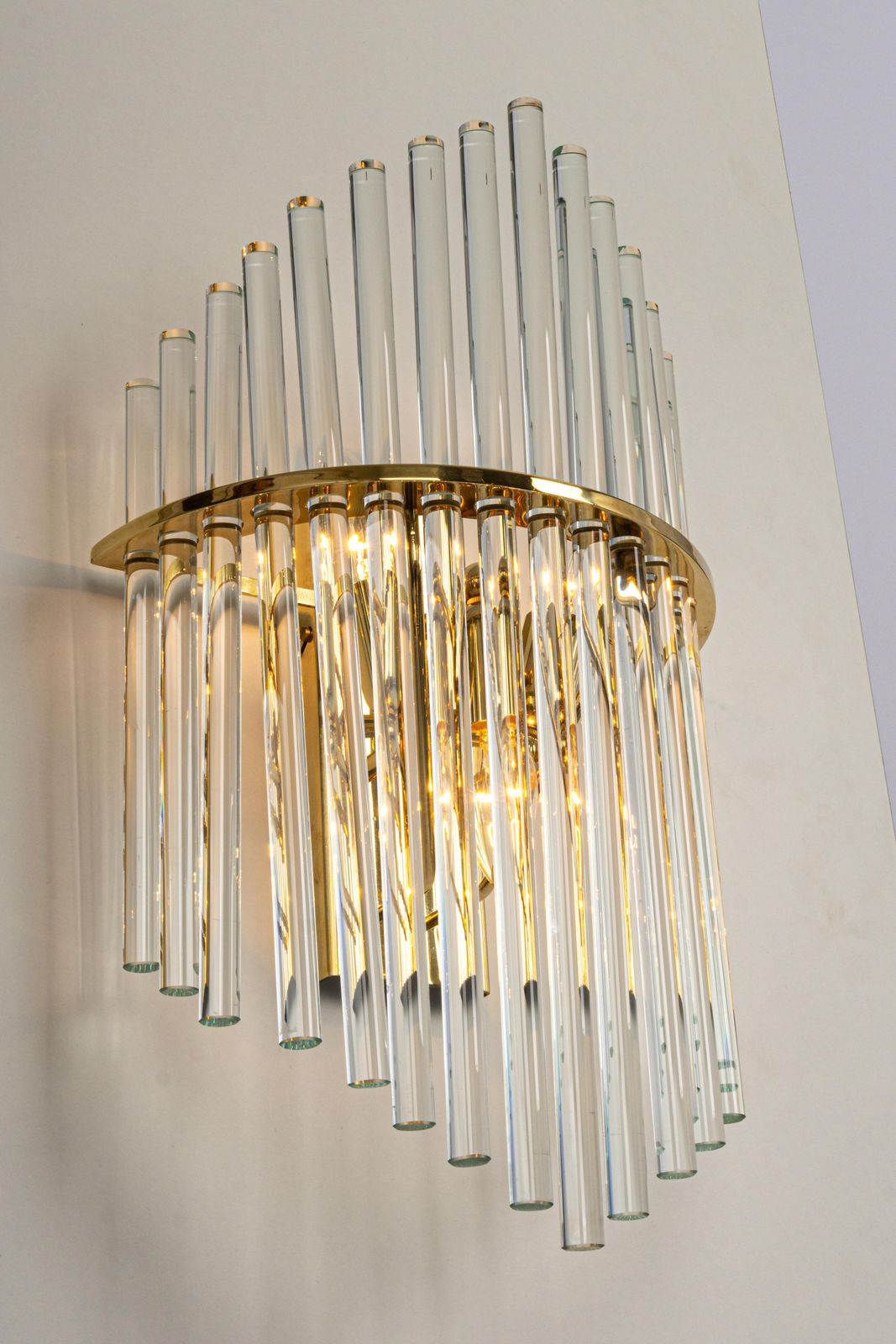 1 Of 3 Pairs Of Wonderful Crystal Rod Sconces By Christoph Palme, Germany, 1970s photo for sale