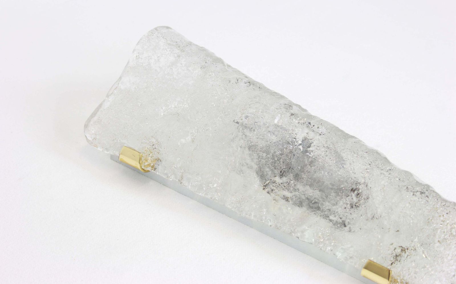 1 Of 5 Pairs Of Large Angular Ice Glass Sconces By Hillebrand, Germany, 1960s photo vinterior