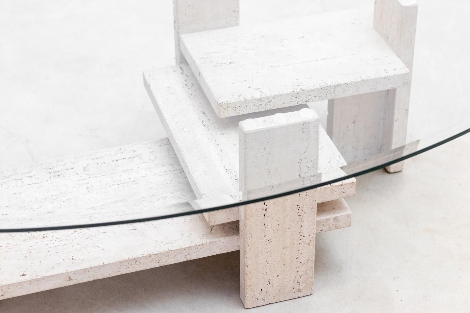 Travertine Coffee Table By Ballez Willy, 1970s photo buy