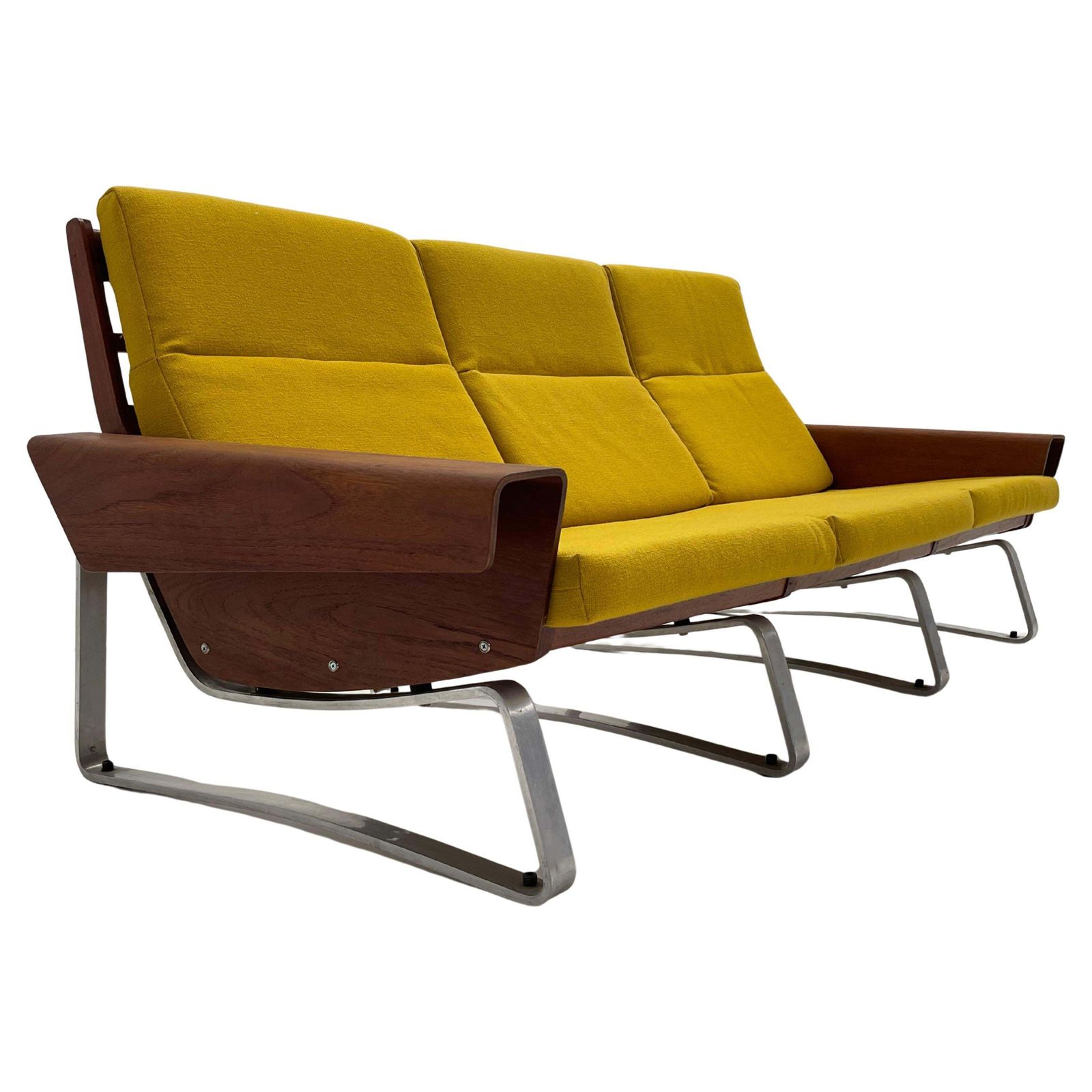 3 Seater Sofa In Aluminium And Teak