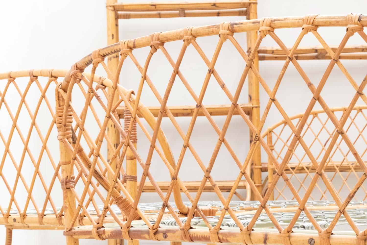 photo for sale Pair Of Rattan Daybeds, 1970s