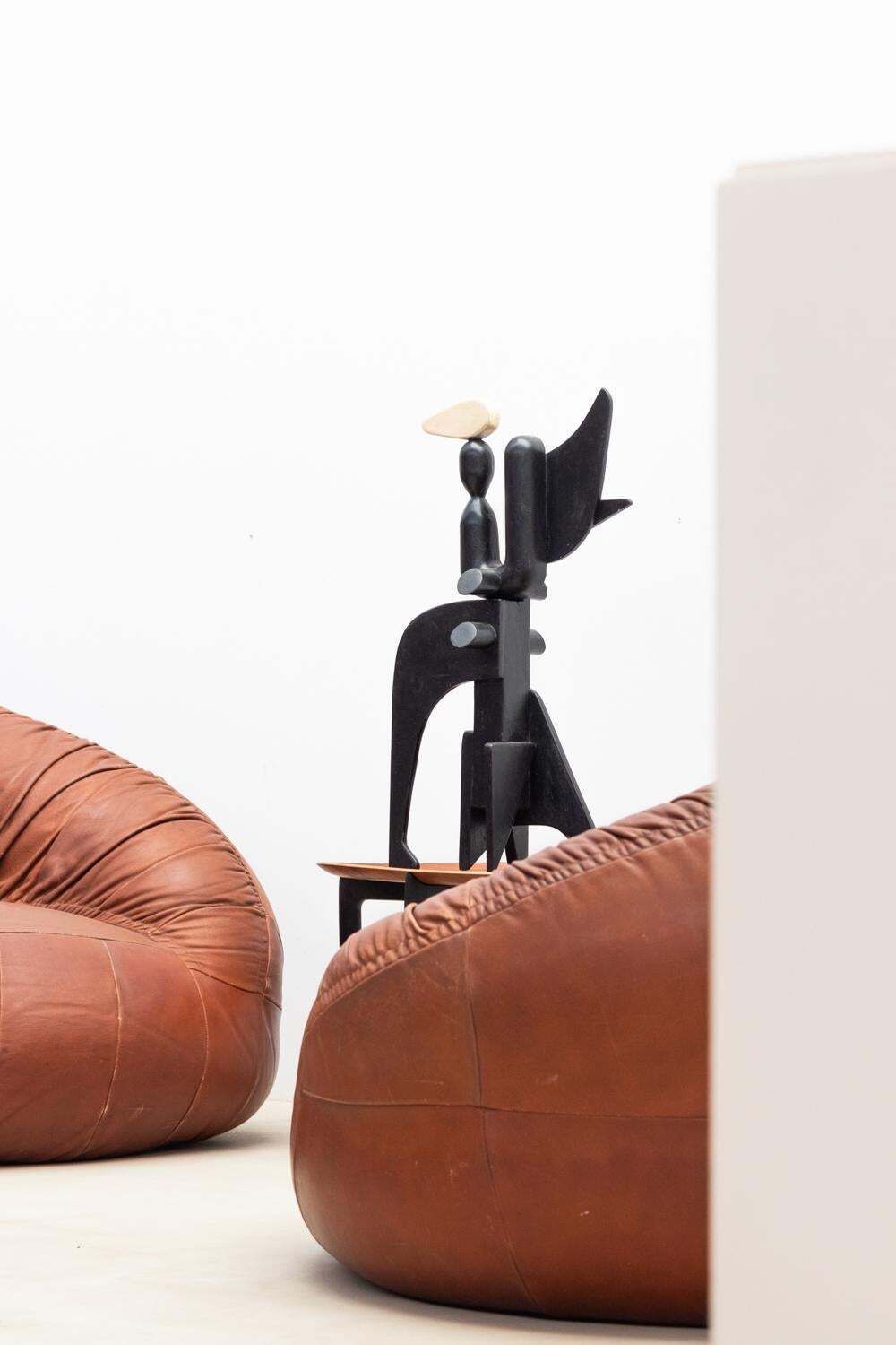 Pangolin Leather Sofa And Armchair By Egg Designs photo vintage