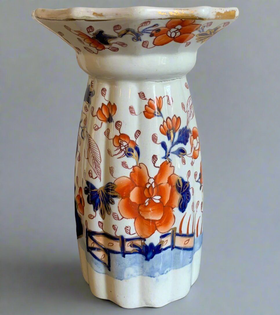 Masons Ironstone Hyacinth Vase In The Japan Fence Pattern Circa 1820