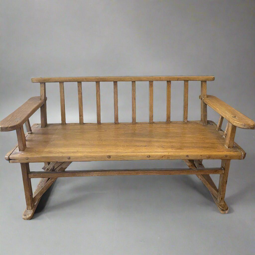 Antique Swedish Children's Beechwood Bench Circa 1890