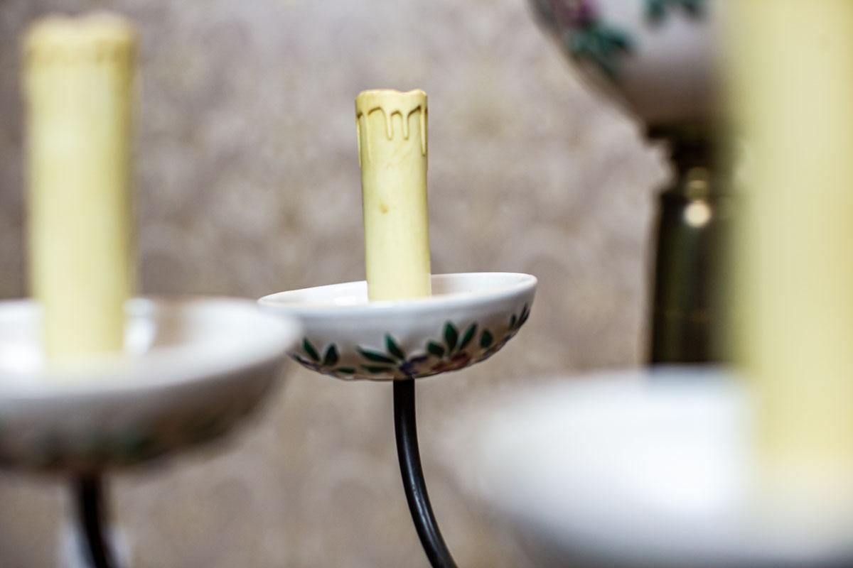 photo vintage Faience Pendant Lamp From The 1960s In Colorful Patterns