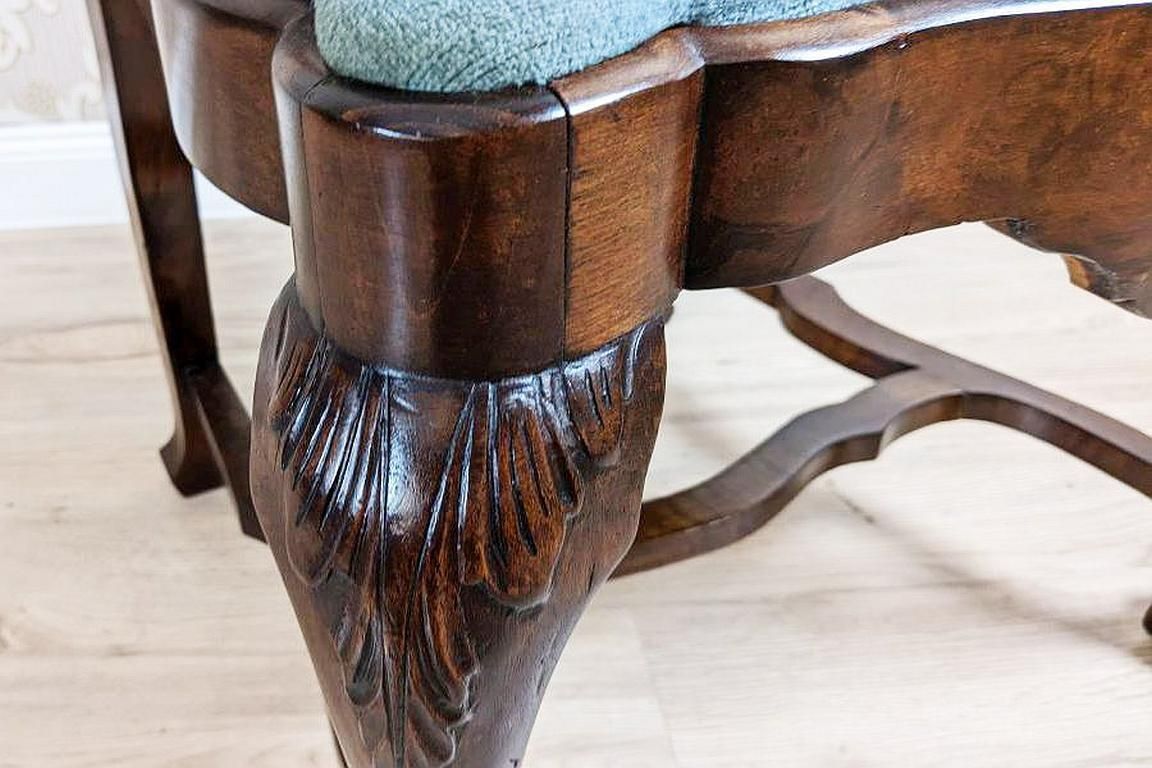 photo for sale 19th Century French Oak Chair With Grey Upholstery