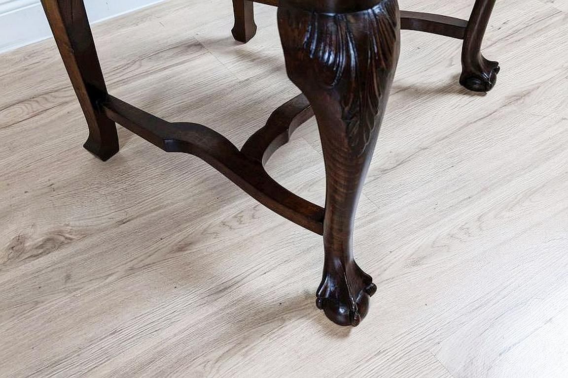 688.0 19th Century French Oak Chair With Grey Upholstery photo