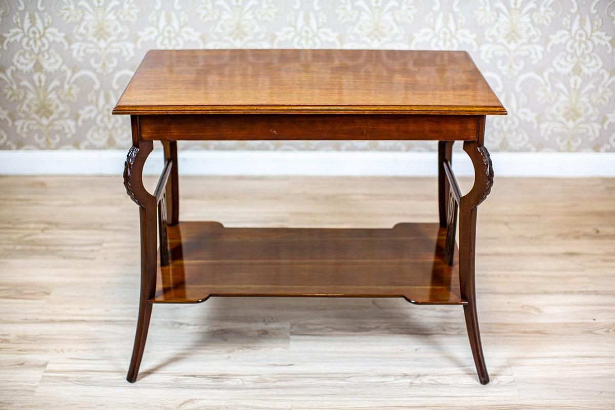 Early 20th Century Art Nouveau Mahogany Brown Living Room Coffee Table photo furniture