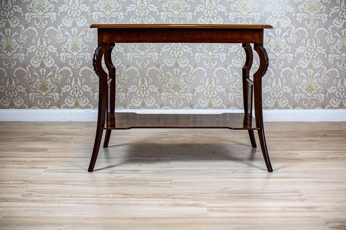Early 20th Century Art Nouveau Mahogany Brown Living Room Coffee Table photo vinterior