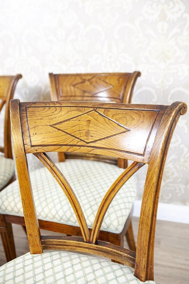 photo buy Elm Chairs In White Upholstery, Early 20th Century   Set Of 5