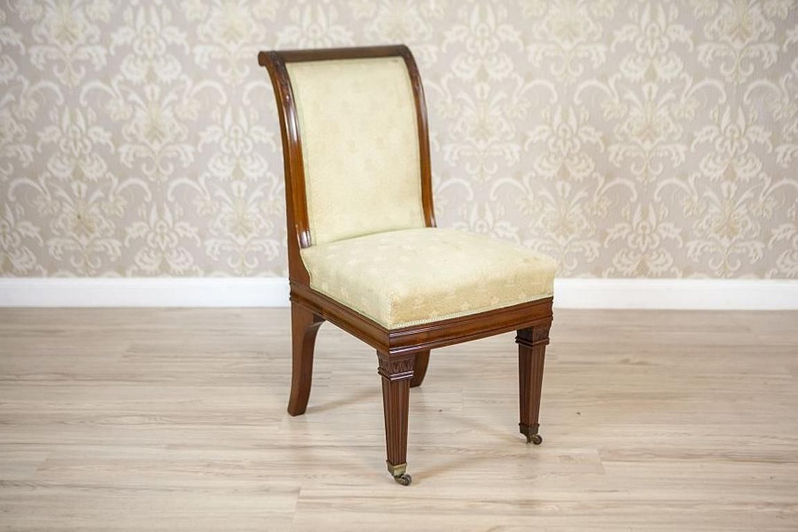 1720.0 Set Of Four Mahogany Chairs In White Upholstery, Circa 1880 photo