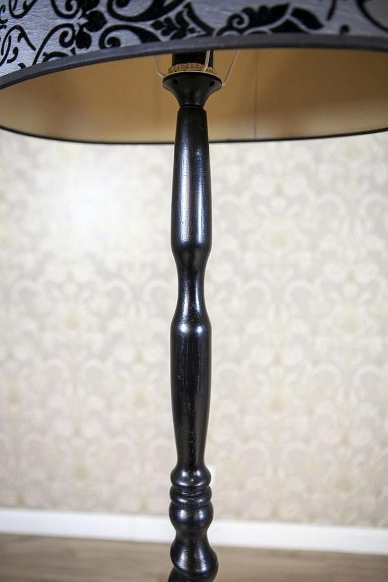 Floor Lamp From The Early 20th Century With Floral Fabric Shade photo 601.0