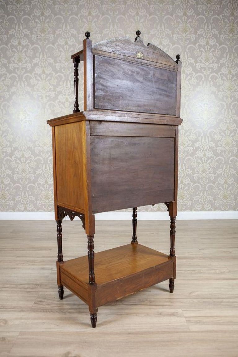 19th Century Small Walnut Cabinet With The Motif Of Sunflowers By George Davis photo Furniture