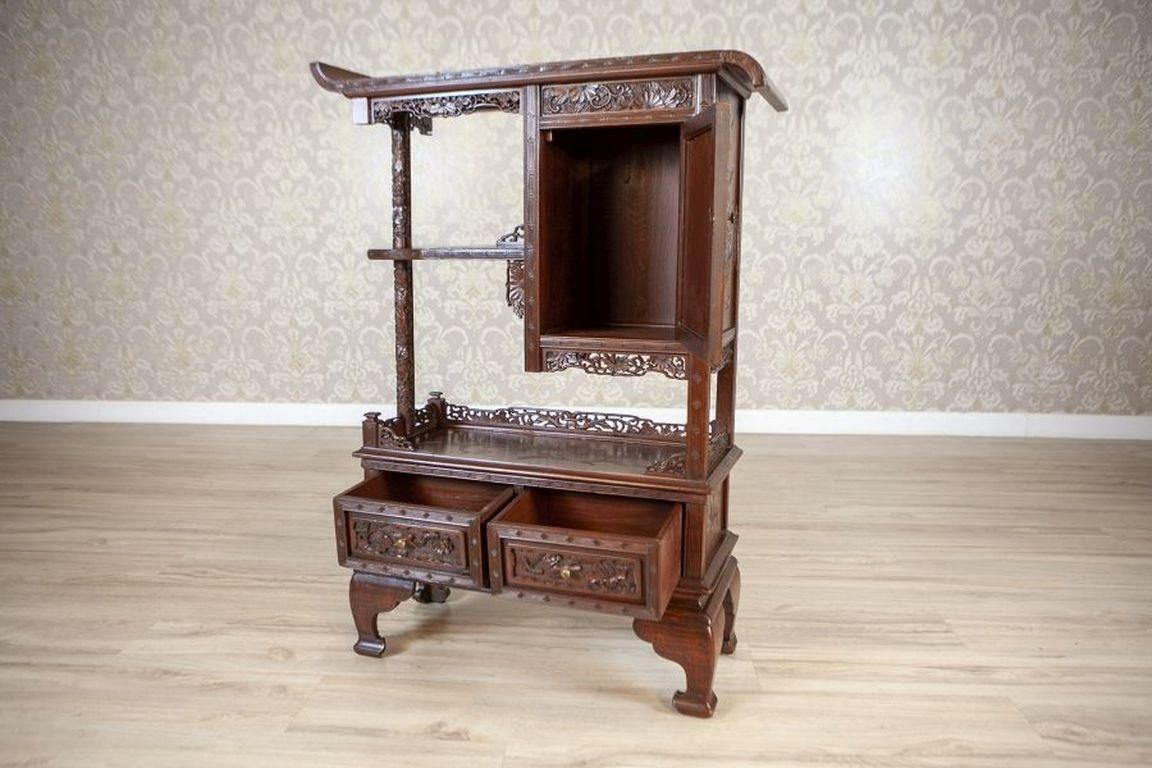 19th Century Japanese Cabinet Made Of Exotic Wood In Brown photo Furniture