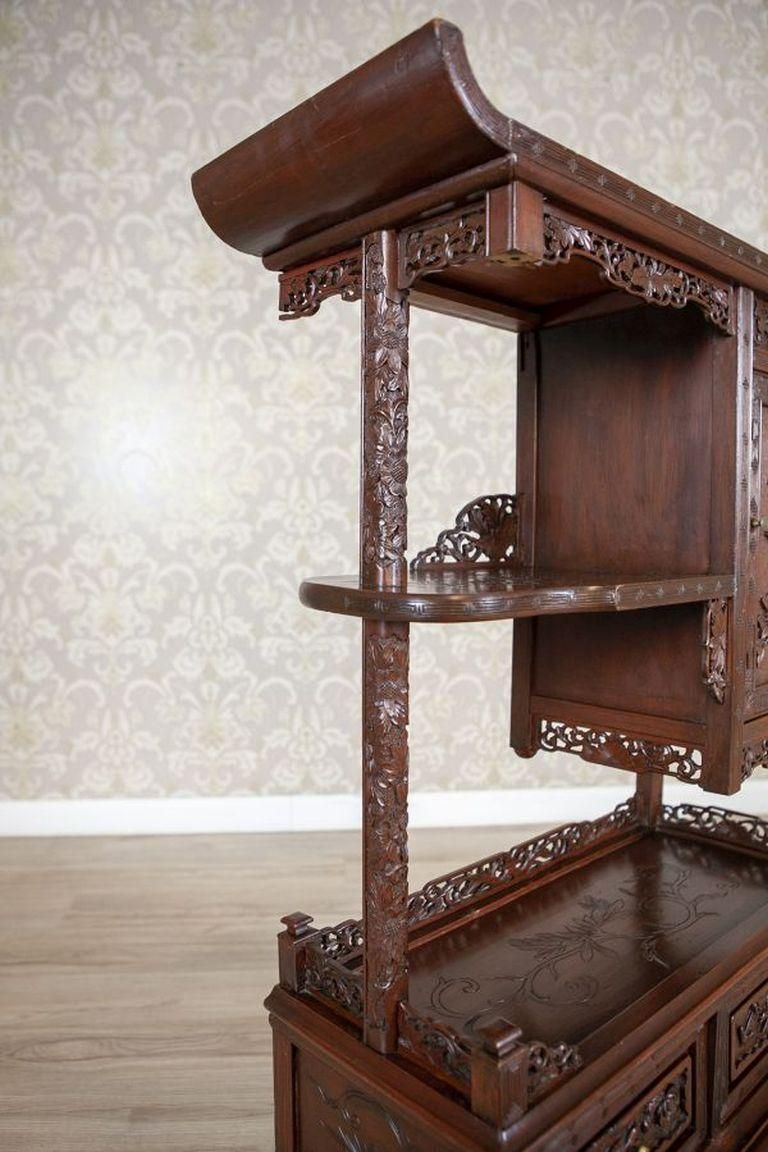 photo furniture 19th Century Japanese Cabinet Made Of Exotic Wood In Brown